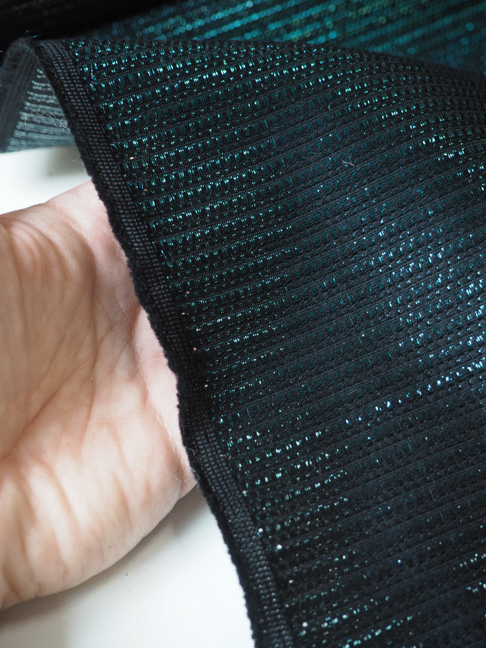 Green + Pink Ombre Metallic Wool Jacquard