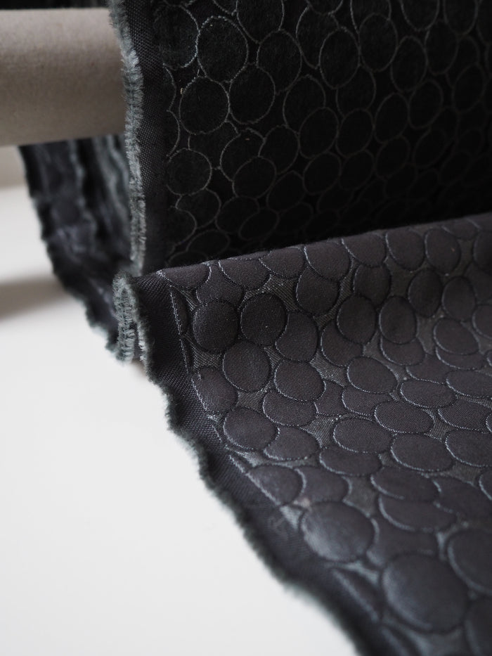 Grey Bubble Wool/Acetate Jacquard