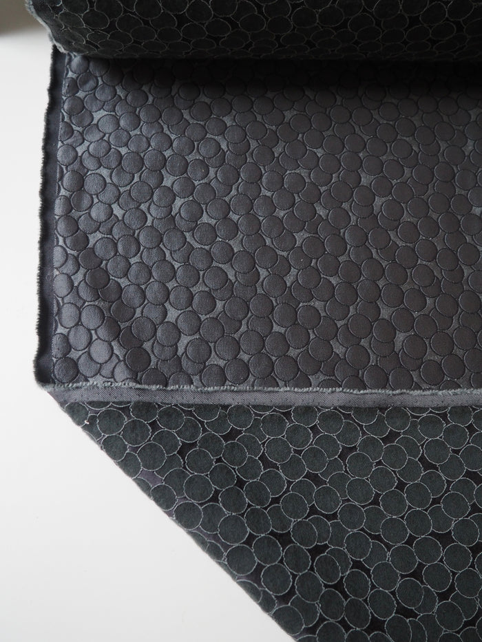 Grey Bubble Wool/Acetate Jacquard