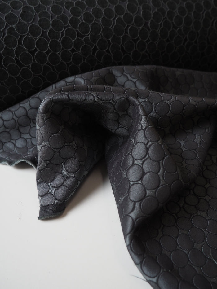 Grey Bubble Wool/Acetate Jacquard