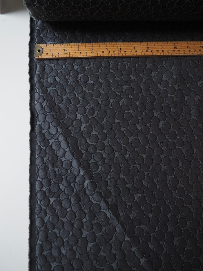 Grey Bubble Wool/Acetate Jacquard