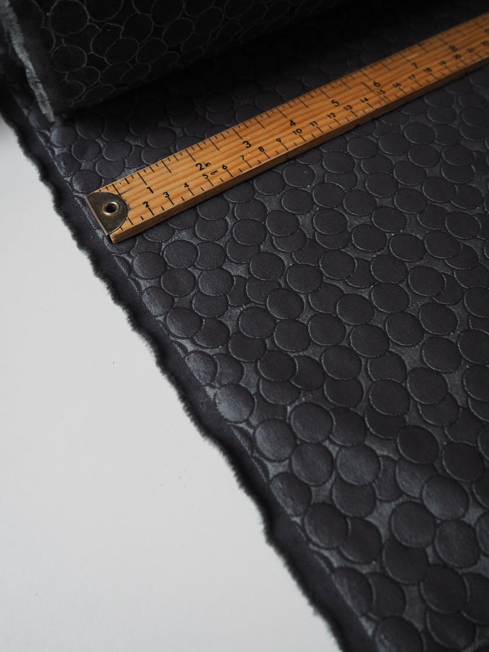 Grey Bubble Wool/Acetate Jacquard