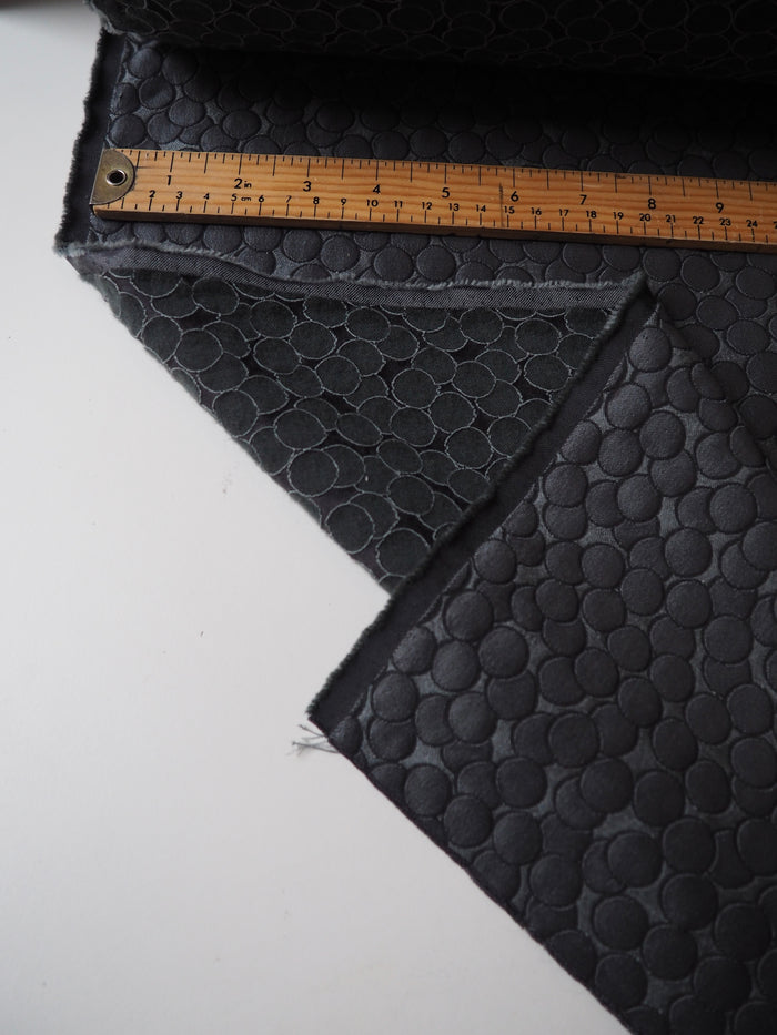Grey Bubble Wool/Acetate Jacquard