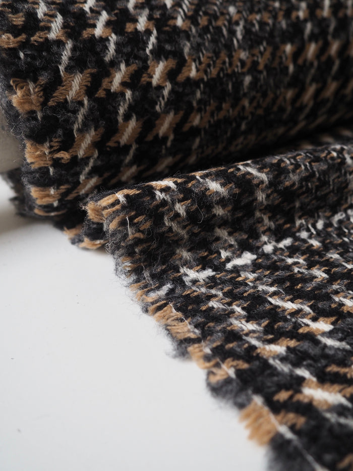 Grey + Camel Check Wool Blend Coating