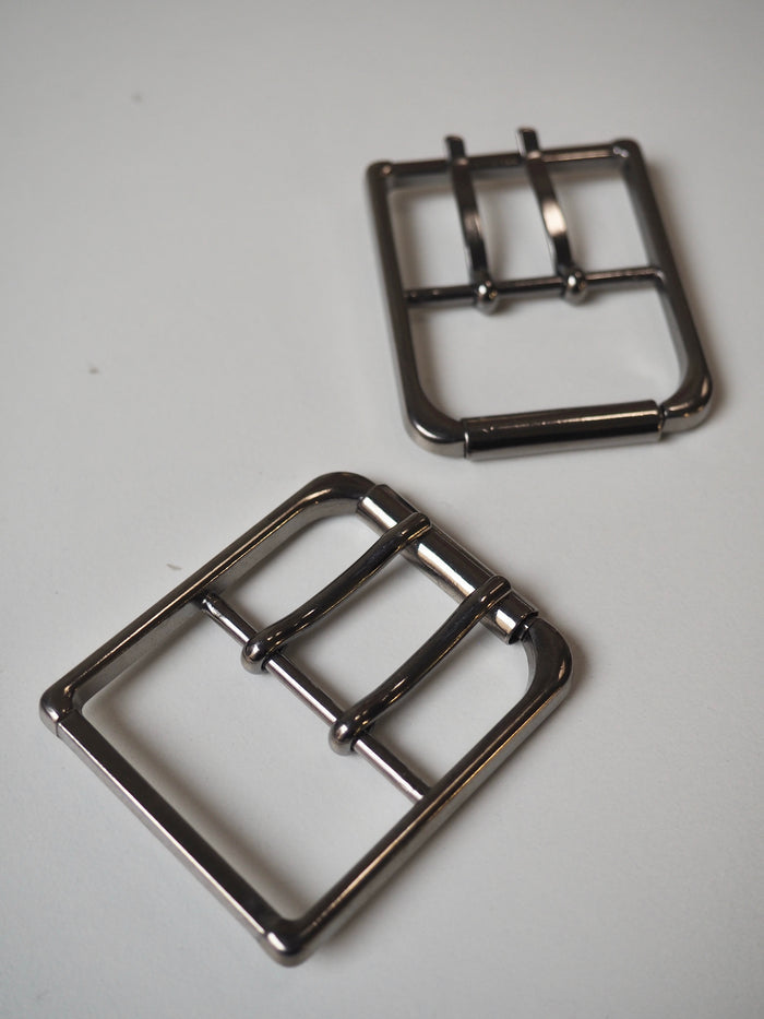 Gunmetal Double Pronged Buckle 40mm