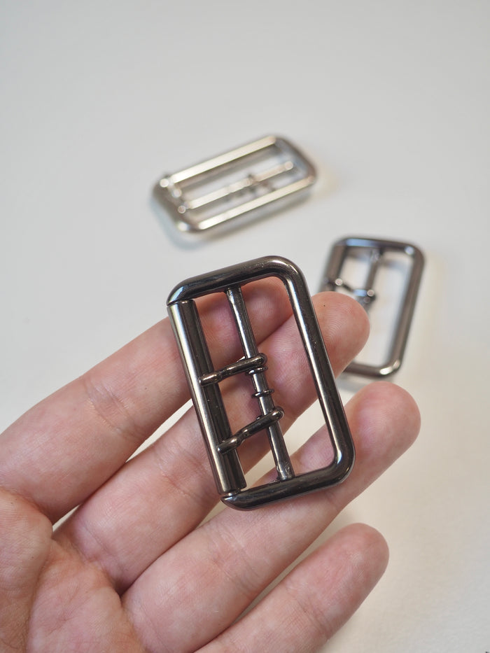 Gunmetal Double Pronged Buckle 50mm