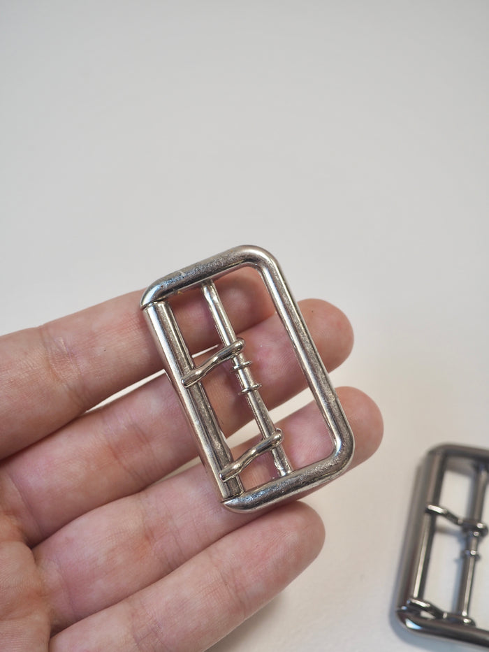 Gunmetal Double Pronged Buckle 50mm