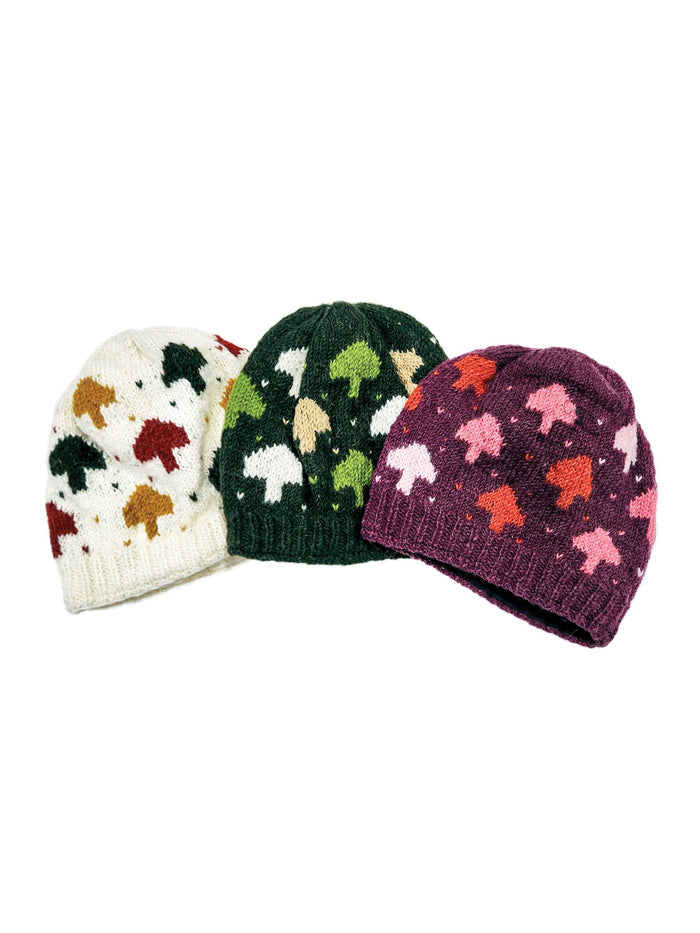 Handmade Knit Beanie ~ Mushrooms