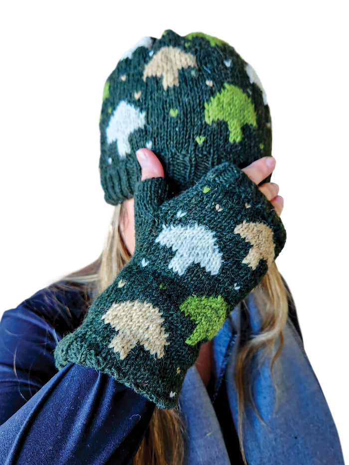 Handmade Knit Beanie ~ Mushrooms