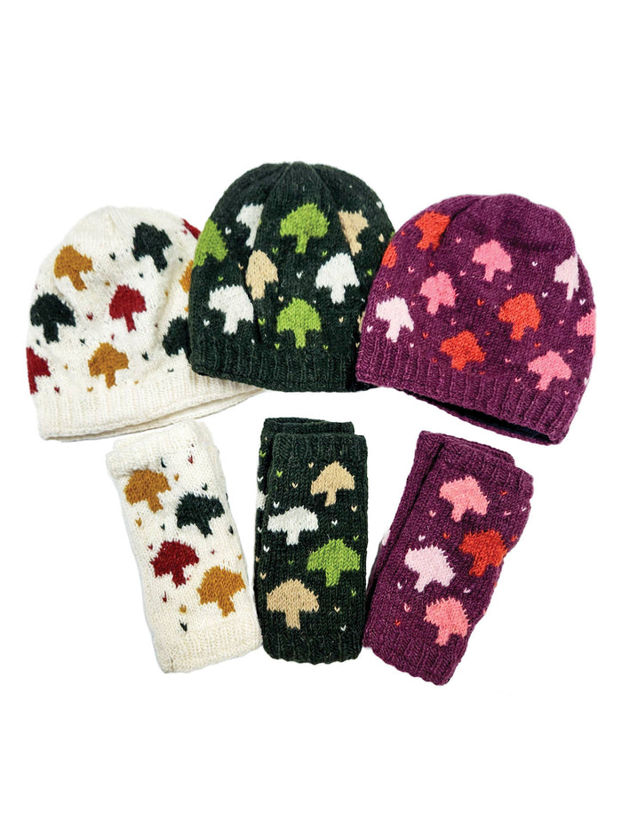 Handmade Knit Beanie ~ Mushrooms
