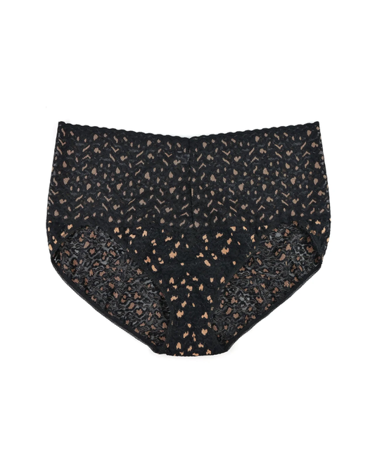Hanky Panky 7J2121X Black/Praline X Dye Leopard Retro V-Kini Plus Size myselflingerie.com