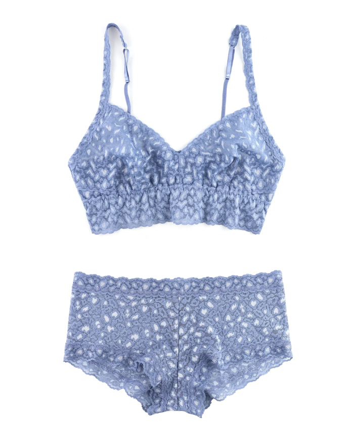 Hanky Panky 7J7271 + 7J1201 Stonewash Blue X Dye Retro Bralette + Boyshort myselflingerie.com