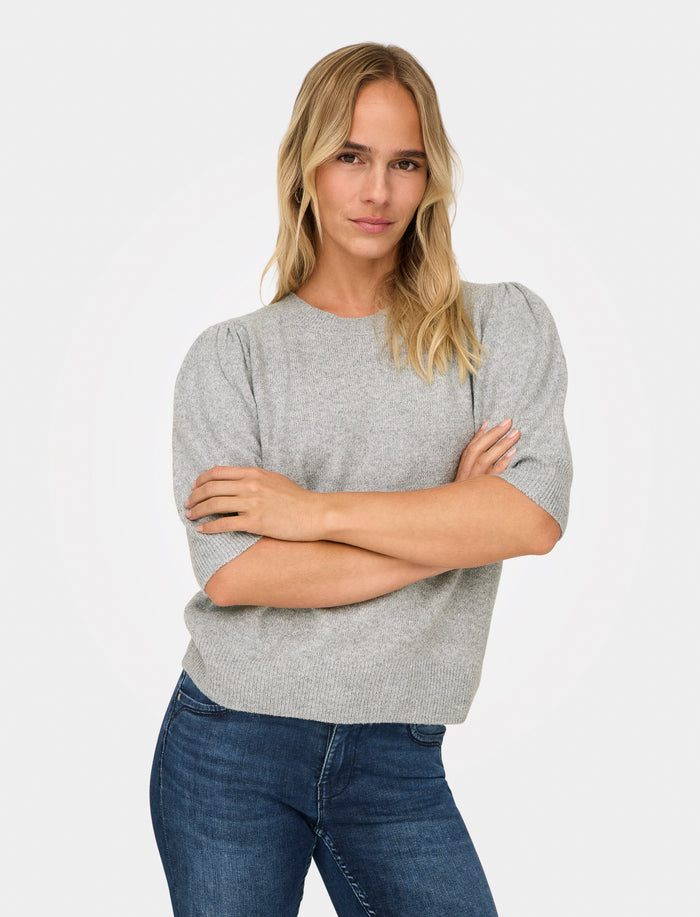 Haut en tricot à manches bouffantes