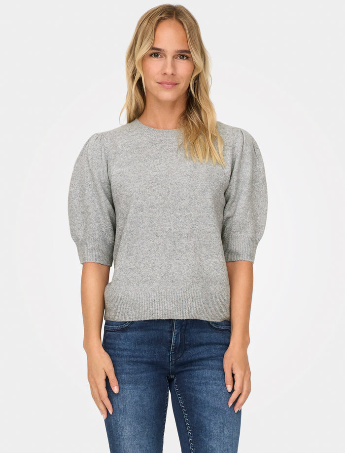 Haut en tricot à manches bouffantes