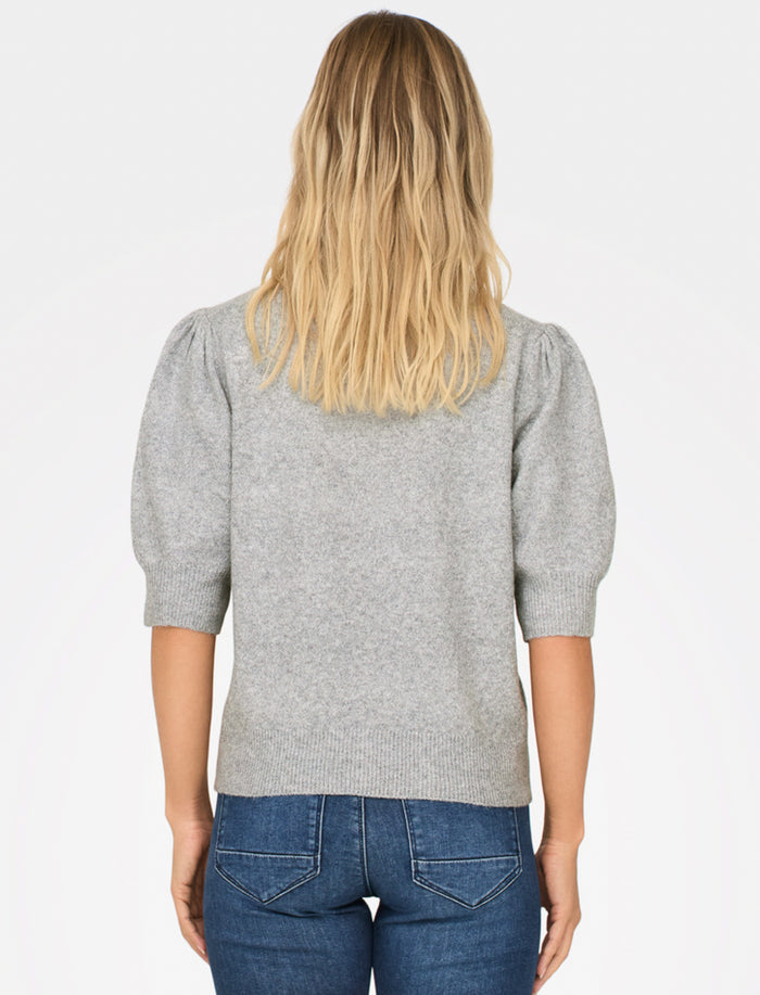 Haut en tricot à manches bouffantes