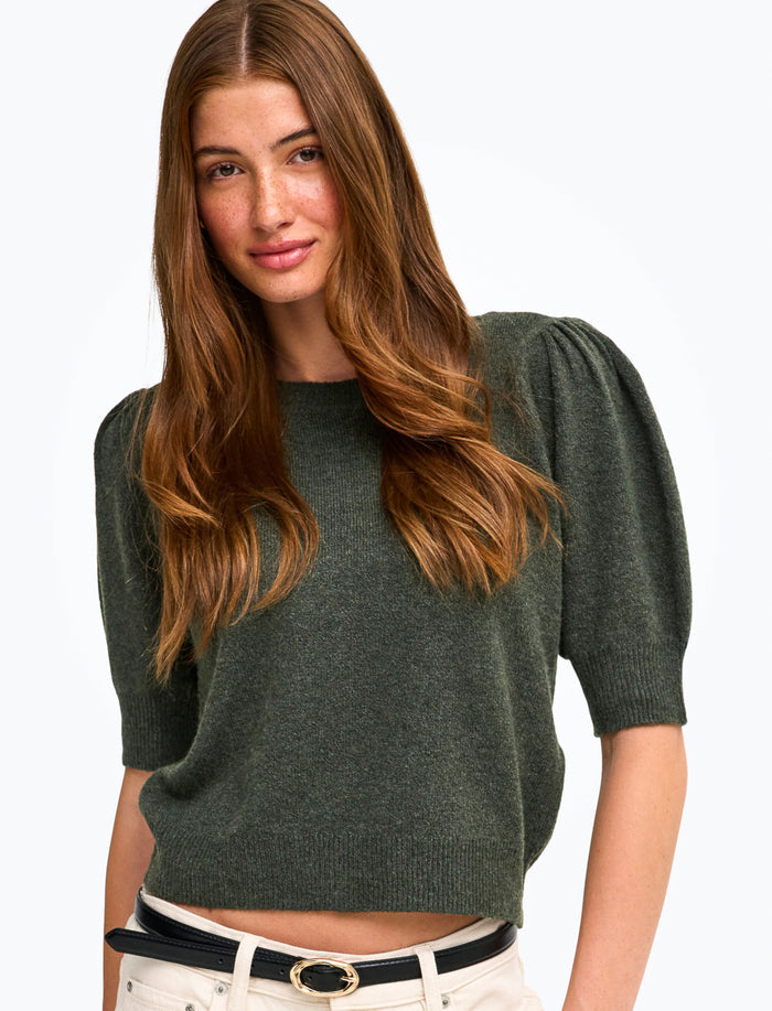 Haut en tricot à manches bouffantes