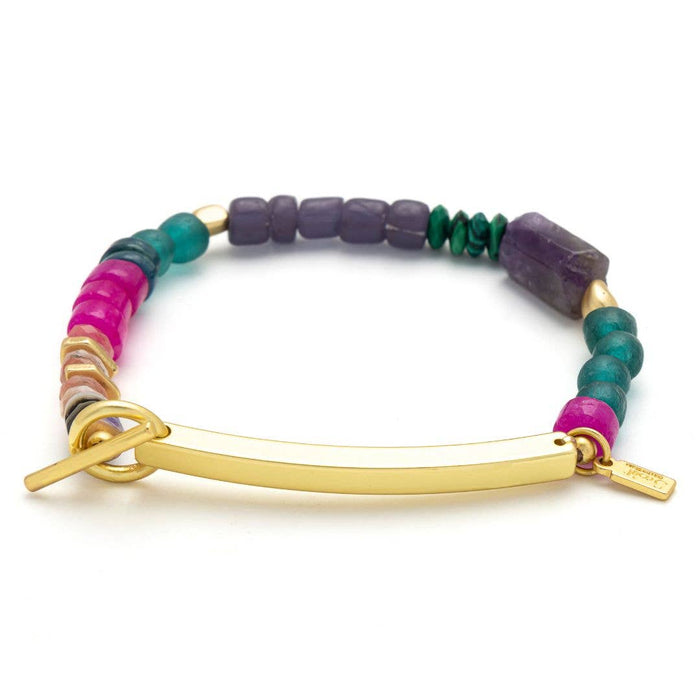 Hidden Message Bracelet - Strong AF/Amethyst/Gold
