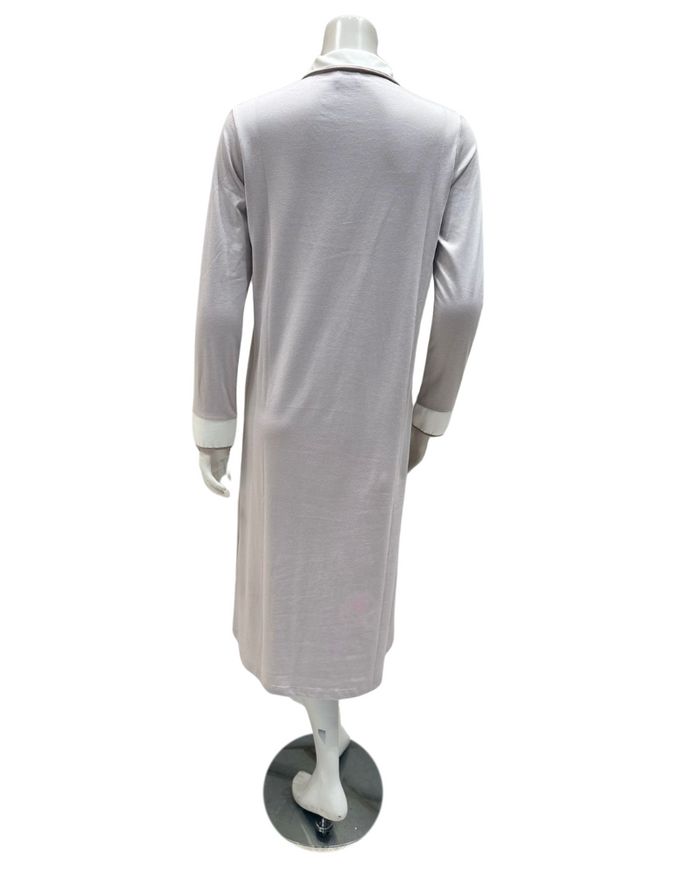 Iora Lingerie Pale Mauve Collar Style Button Down Cotton Blend Nightshirt