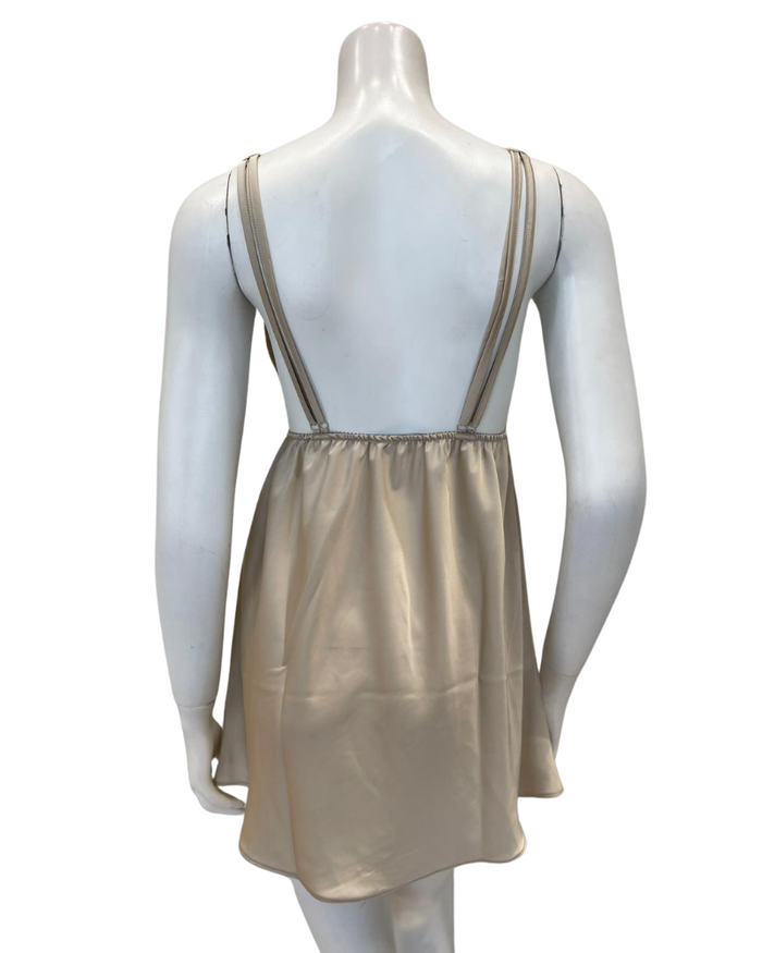 Isayes Lingerie 600231 + 180148 Light Blue Embroidery Champagne Chemise & Wrap Set Myselflingerie.com