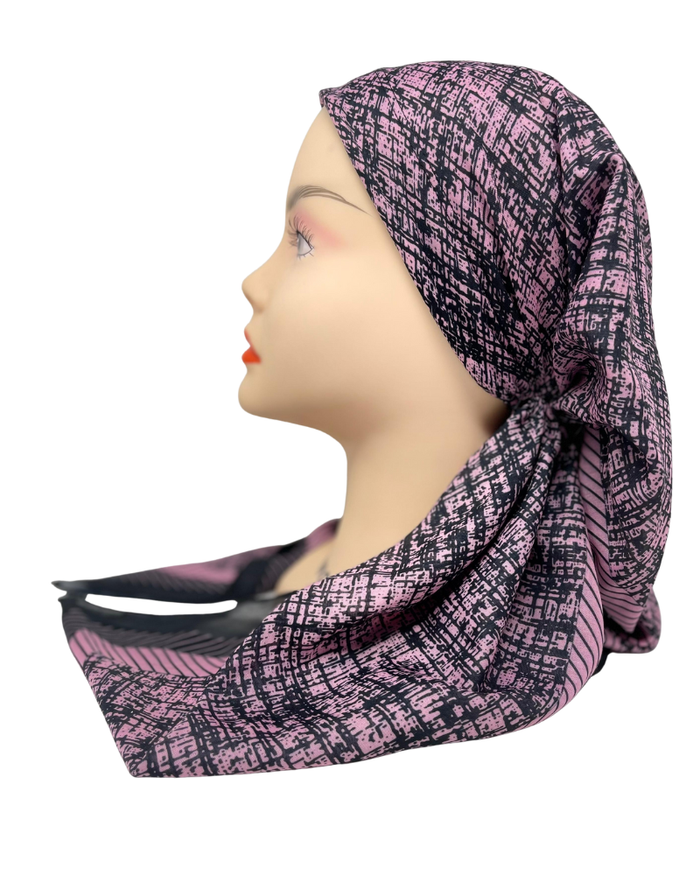 It's Younique OB-ARR-PNK Pink and Black Arrows Pre-Tied Open Back Bandanna with Velvet Grip Myselflingerie.com