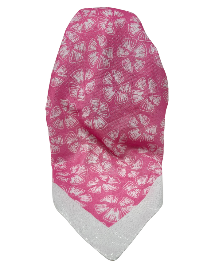 It's Younique OB-SCFLO-PK Scribbled Flowers Pink Pre-Tied Open Back Bandanna with Velvet Grip Myselflingerie.com
