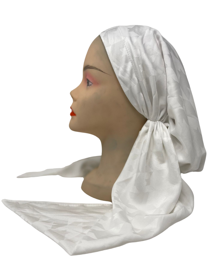 It's Younique PP-HO-WH White Houndstooth Pre-Tied Bandanna with Velvet Grip Myselflingerie.com