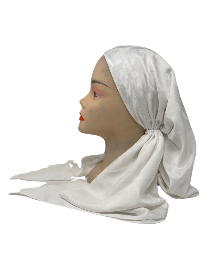 It's Younique OB-HO-WH White Houndstooth Pre-Tied Open Back Bandanna with Velvet Grip Myselflingerie.com