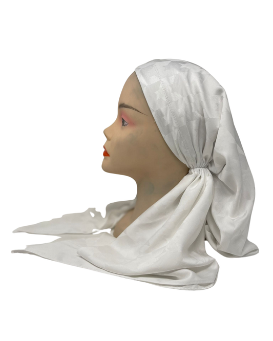 It's Younique OB-HO-WH White Houndstooth Pre-Tied Open Back Bandanna with Velvet Grip Myselflingerie.com
