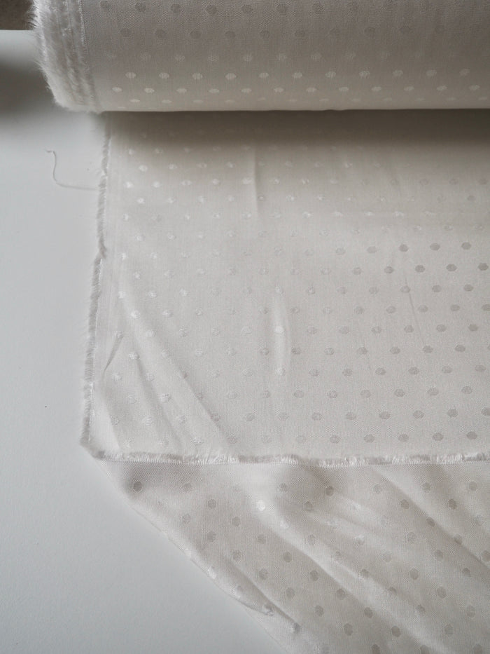 Ivory Dotted Viscose Jacquard