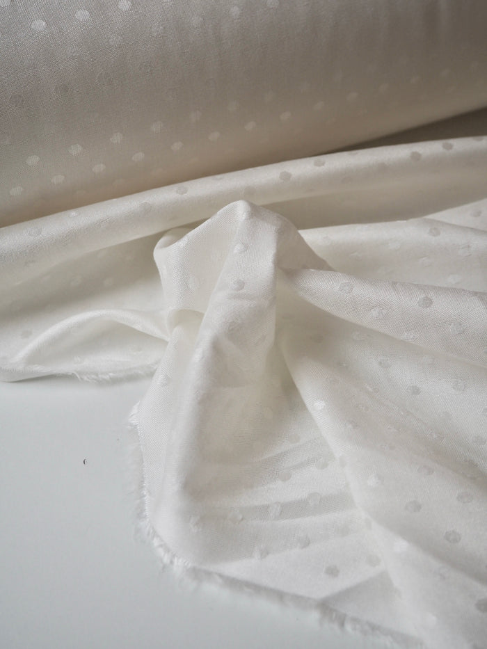 Ivory Dotted Viscose Jacquard