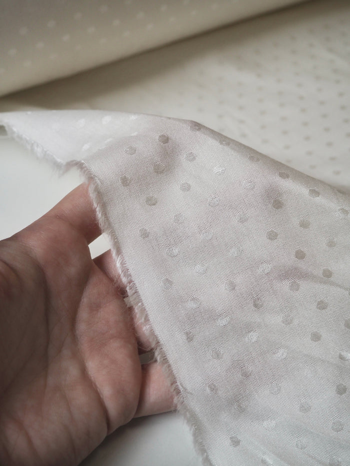Ivory Dotted Viscose Jacquard