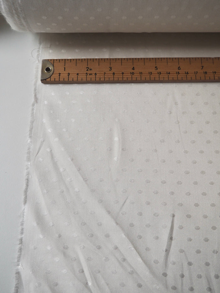 Ivory Dotted Viscose Jacquard