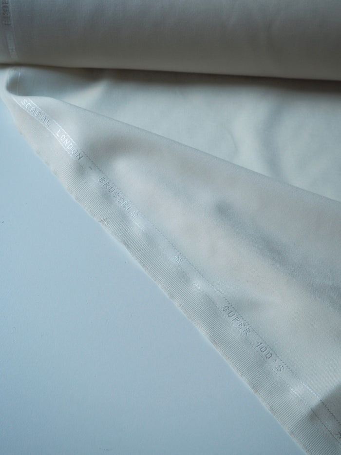 Ivory Lightweight Wool Twill