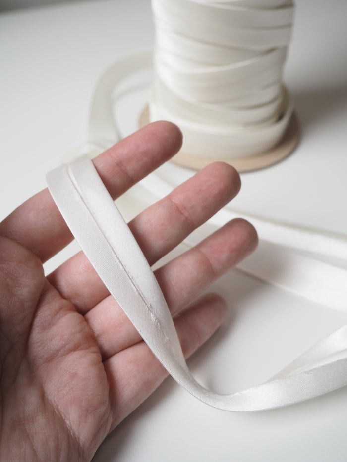 Ivory Satin Bias Binding 18mm
