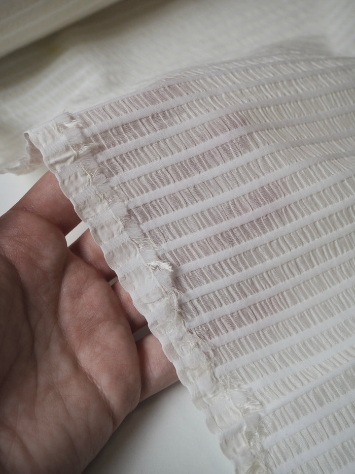 Ivory Sheer Seersucker