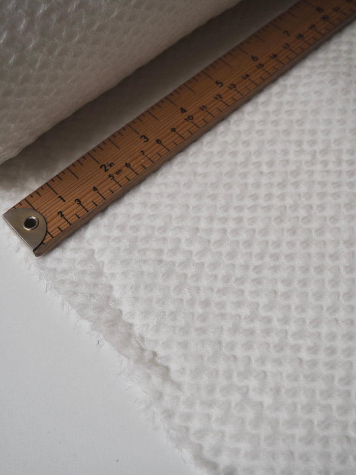 Ivory Silk Blend Organza Cloqué