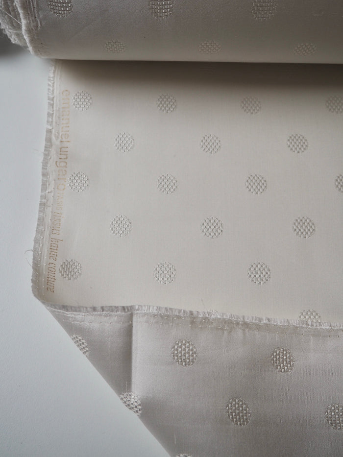Ivory Silk Dot Jacquard