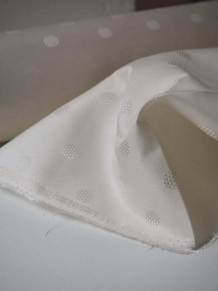Ivory Silk Dot Jacquard