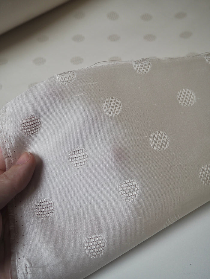 Ivory Silk Dot Jacquard