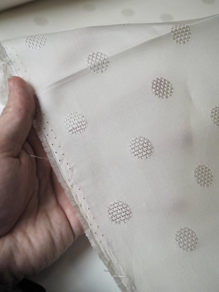 Ivory Silk Dot Jacquard