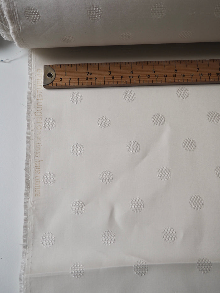 Ivory Silk Dot Jacquard
