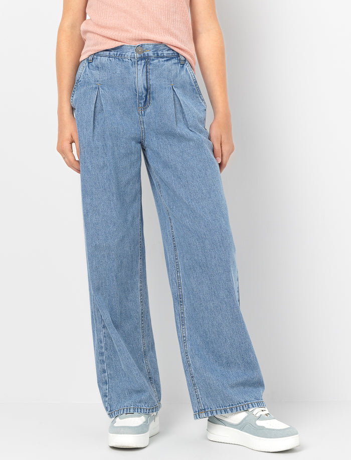 Jean à jambe large en denim pour fille