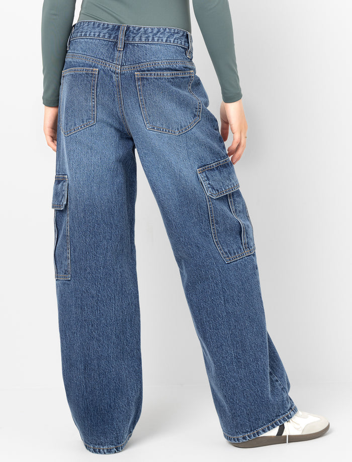 Jean à jambe large en denim pour fille