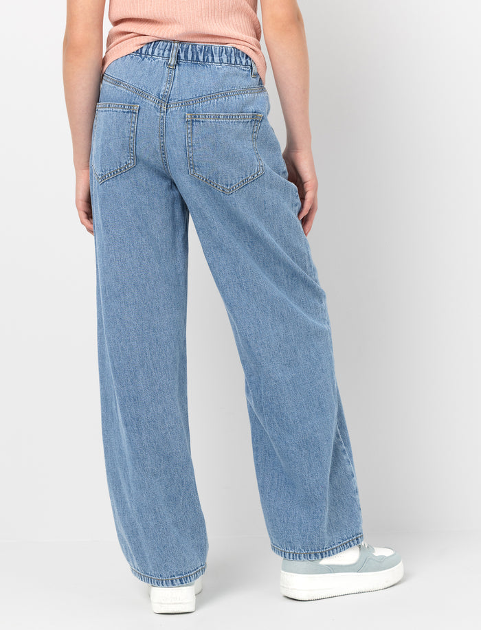 Jean à jambe large en denim pour fille