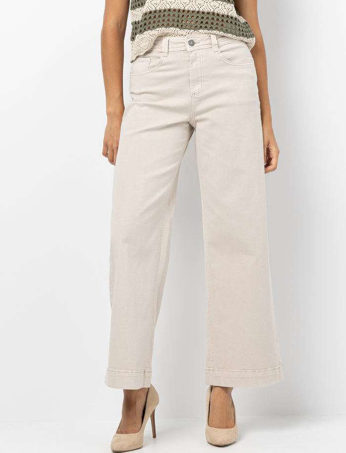 Jean jambe large à taille régulière pour femme