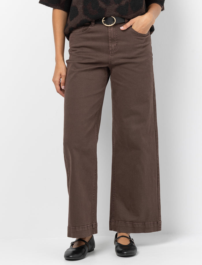 Jean jambe large à taille régulière pour femme