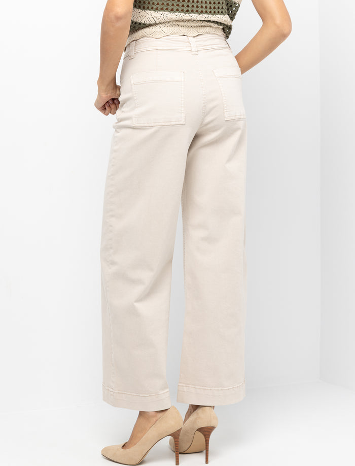 Jean jambe large à taille régulière pour femme