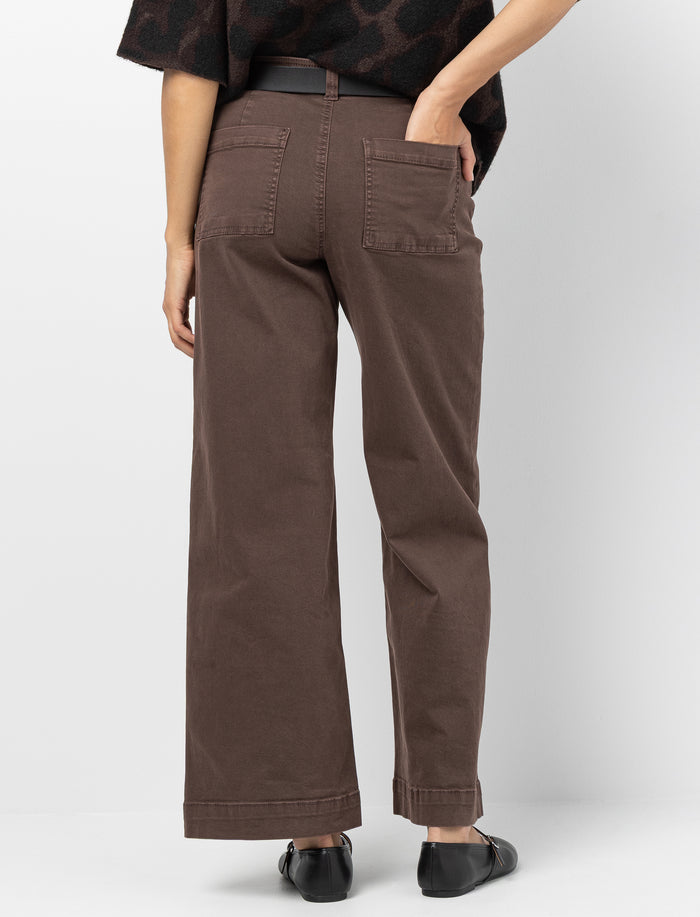Jean jambe large à taille régulière pour femme