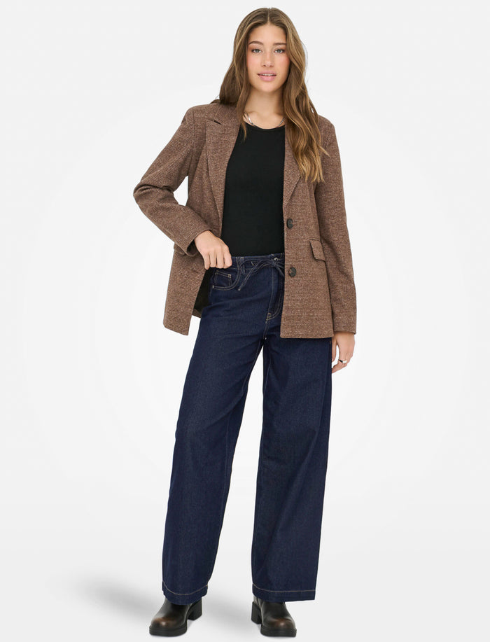 Jean jambes larges à cordon pour femme