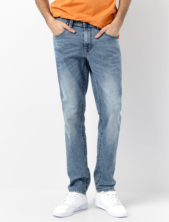 Jeans jambe étroite délavé